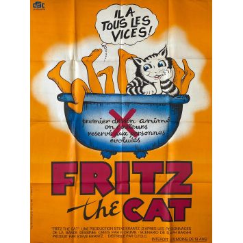 FRITZ THE CAT Affiche de film 1ère sortie - 120x160 cm. - 1972 - Robert Crumb, Ralph Bakshi