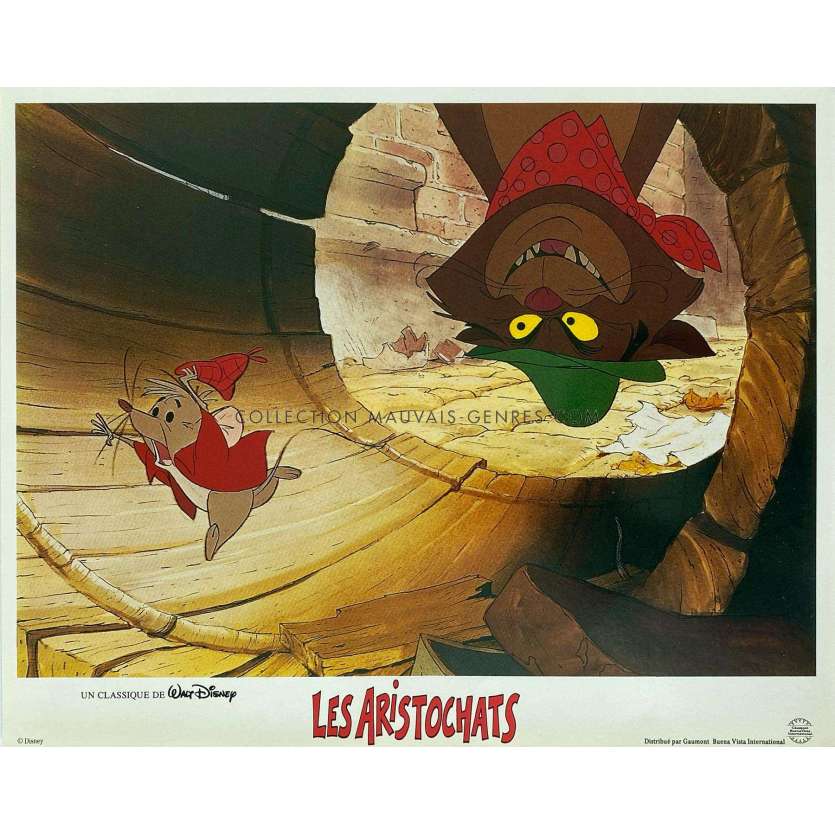 THE ARISTOCATS Original Lobby Card N01 - 9x12 in. - 1970/R1990 - Phil Harris, Walt Disney