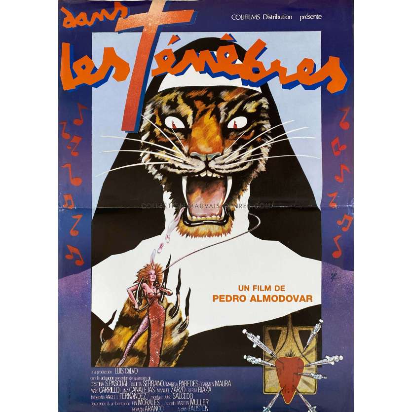 DANS LES TENEBRES Affiche de film- 40x54 cm. - 1983 - Cristina Sánchez Pascual, Pedro Almodovar