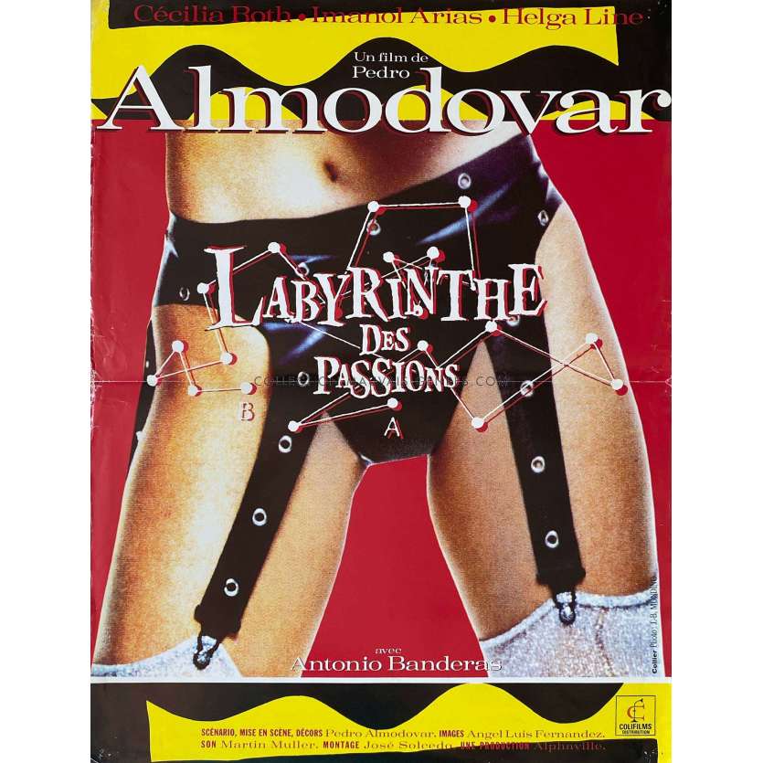 LE LABYRINTHE DES PASSIONS Affiche de film- 40x54 cm. - 1982/R1991 - Cecilia Roth, Pedro Almodovar