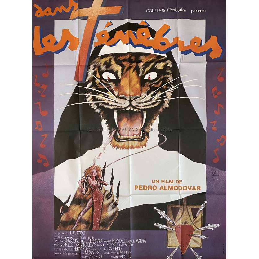 DANS LES TENEBRES Affiche de film- 120x160 cm. - 1983 - Cristina Sánchez Pascual, Pedro Almodovar