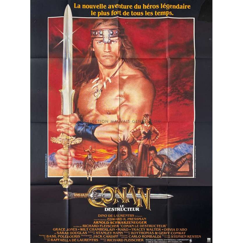 CONAN LE DESTRUCTEUR Affiche de film- 120x160 cm. - 1984 - Arnold Schwarzenegger, Richard Fleisher