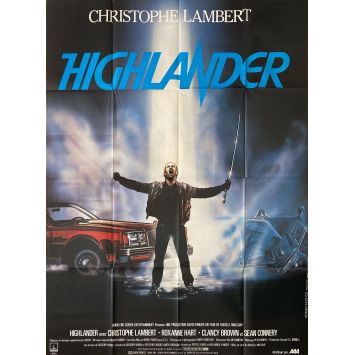 HIGHLANDER Affiche de film- 120x160 cm. - 1985 - Christophe Lambert, Russel Mulcahy