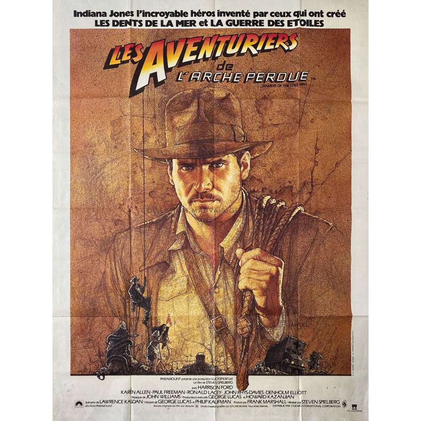 INDIANA JONES - LES AVENTURIERS DE L'ARCHE PERDUE Affiche de film- 120x160 cm. - 1981 - Harrison Ford, Steven Spielberg