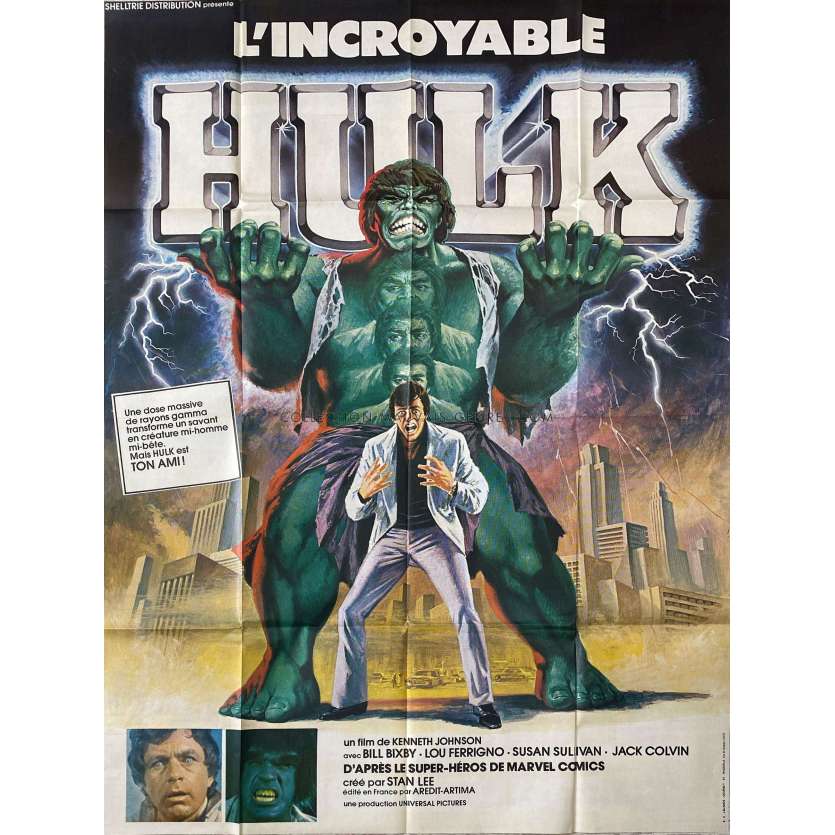 THE INCREDIBLE HULK Original Movie Poster- 47x63 in. - 1978 - Lou Ferrigno, Kenneth Johnson