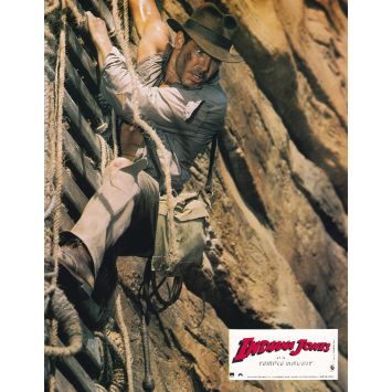 INDIANA JONES AND THE TEMPLE OF DOOM Original Lobby Card N01 - 9x12 in. - 1984 - Harrison Ford, Steven Spielberg