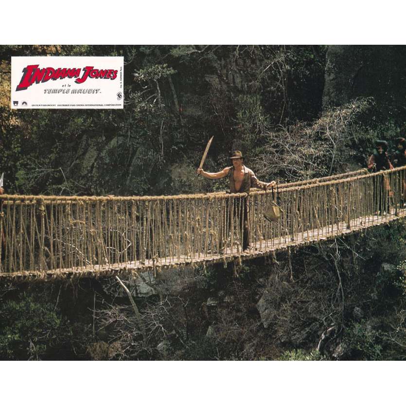 INDIANA JONES AND THE TEMPLE OF DOOM Original Lobby Card N06 - 9x12 in. - 1984 - Harrison Ford, Steven Spielberg