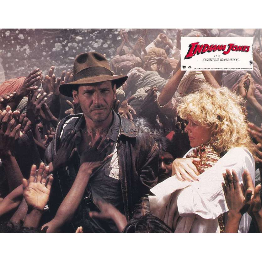 INDIANA JONES AND THE TEMPLE OF DOOM Original Lobby Card N10 - 9x12 in. - 1984 - Harrison Ford, Steven Spielberg