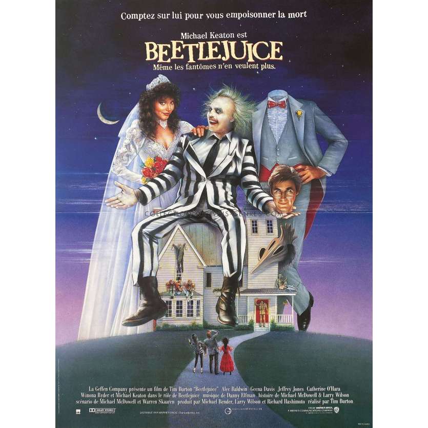 BEETLEJUICE Original Movie Poster 1st release. - 15x21 in. - 1988 - Michael Keaton, Tim Burton