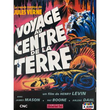 JOURNEY TO THE CENTER OF THE EARTH Original Movie Poster- 15x21 in. - 1959/R1990 - James Mason, Henry Levin