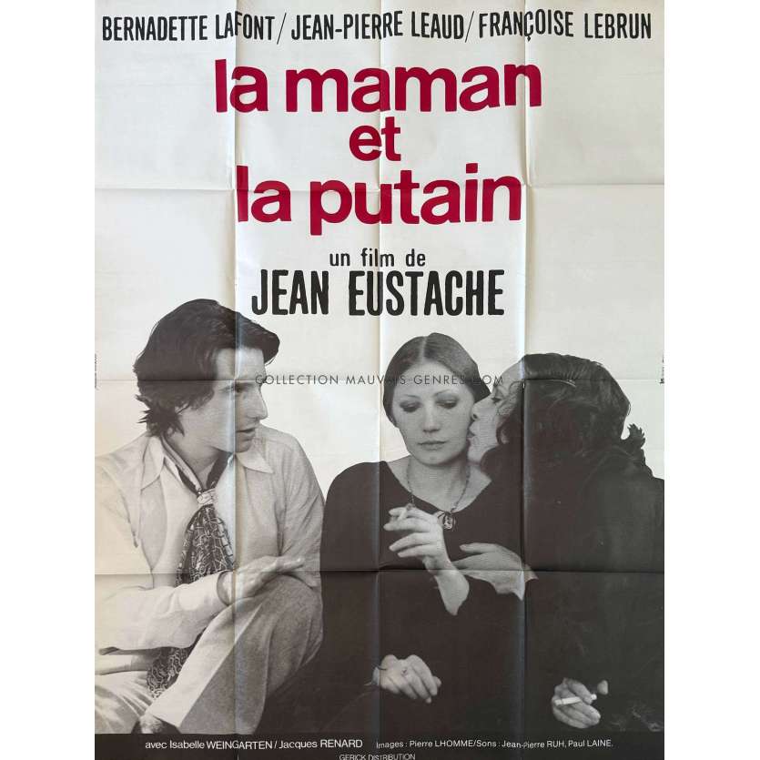 THE MOTHER AND THE WHORE French Movie Poster- 47x63 in. - 1973 - Eustache, Nouvelle vague