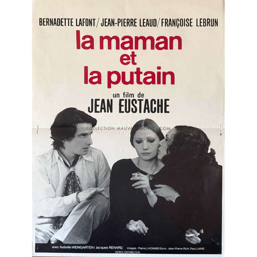 THE MOTHER AND THE WHORE Original Movie Poster- 15x21 in. - 1973 - Jean-Pierre Léaud, Jean Eustache