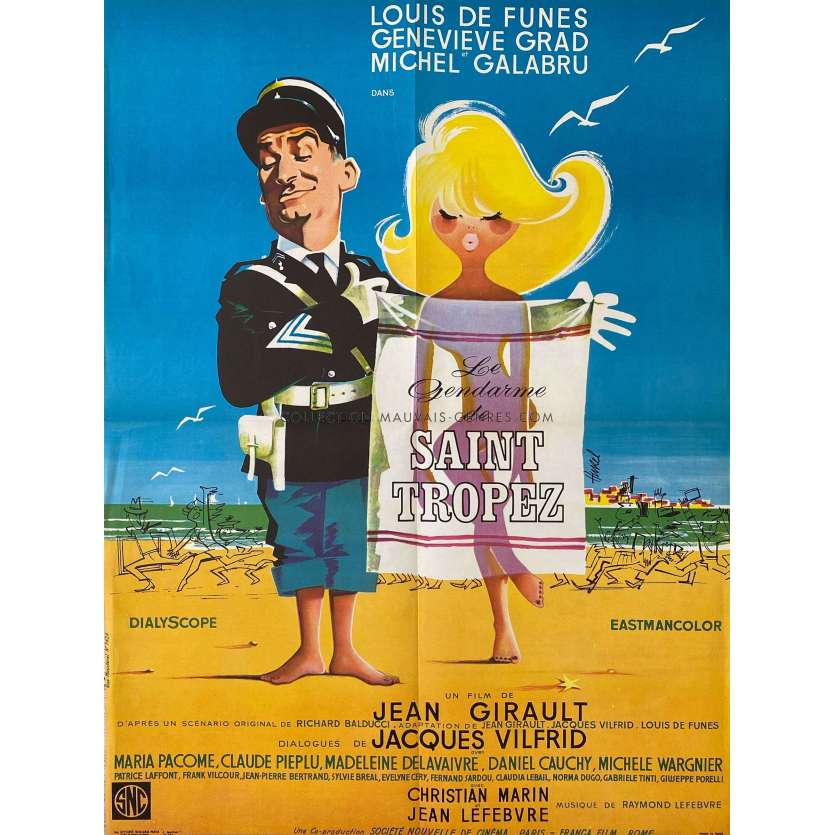 LE GENDARME DE ST TROPEZ Affiche de film- 60x80 cm. - 1964/R1966 - Louis de Funès, Jean Girault