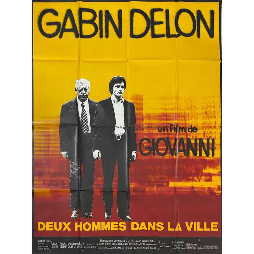 TWO MEN IN TOWN Original Movie Poster- 47x63 in. - 1973 - Alain Delon, José Giovanni