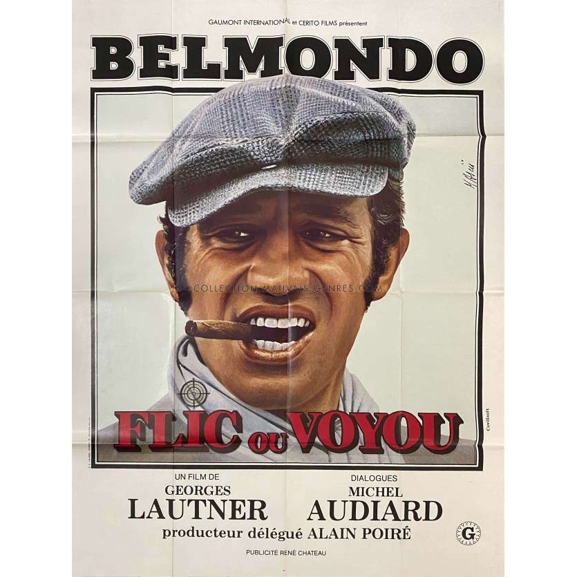 COP OR HOOD Original Movie Poster- 47x63 in. - 1979 - Jean-Paul Belmondo, Georges Lautner