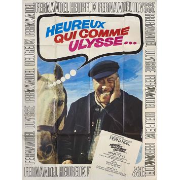 HEUREUX QUI COMME ULYSSE Affiche de film- 120x160 cm. - 1970 - Fernandel, Henri Colpi