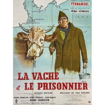 LA VACHE ET LE PRISONNIER Affiche de film- 120x160 cm. - 1959 - Fernandel, Henri Verneuil