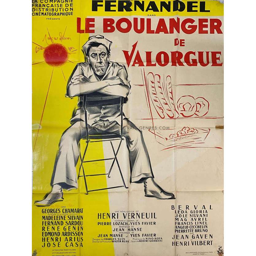 LE BOULANGER DE VALORGUE Affiche de film- 120x160 cm. - 1953 - Fernandel, Henri Verneuil