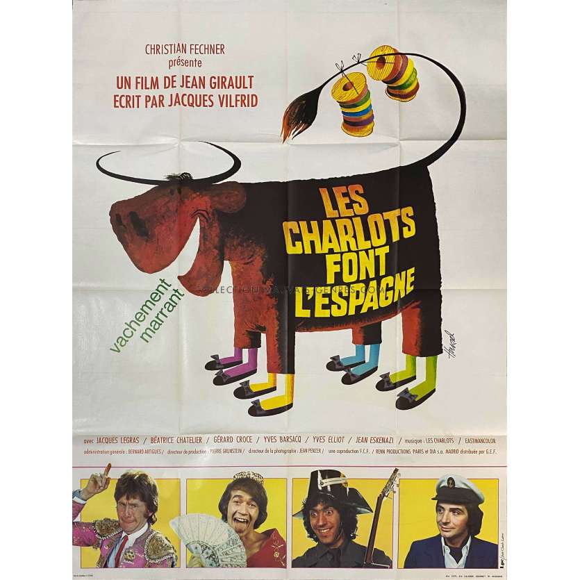 LES CHARLOTS FONT L'Espagne Affiche de film- 120x160 cm. - 1972 - Jean-Guy Fechner, Jean Girault