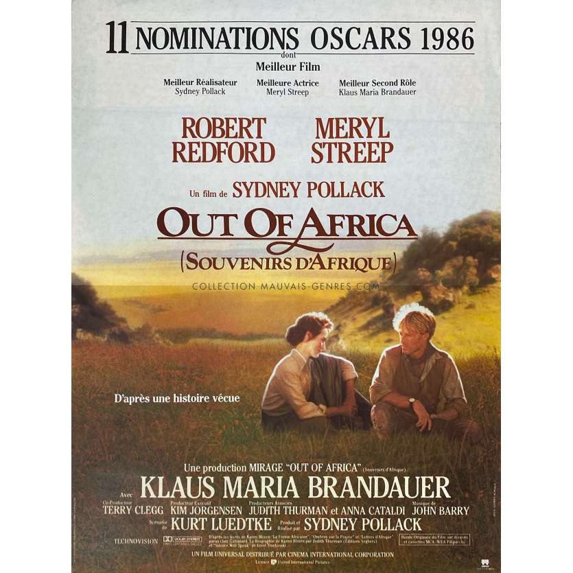 OUT OF AFRICA Affiche de film- 40x54 cm. - 1985 - Robert Redford, Sidney Pollack