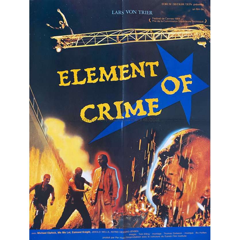 ELEMENT OF CRIME Original Movie Poster- 23x32 in. - 1984 - Michael Elphick, Lars Von Trier