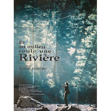 ET AU MILIEU COULE UNE RIVIERE Affiche de film- 120x160 cm. - 1992 - Brad Pitt, Robert Redford