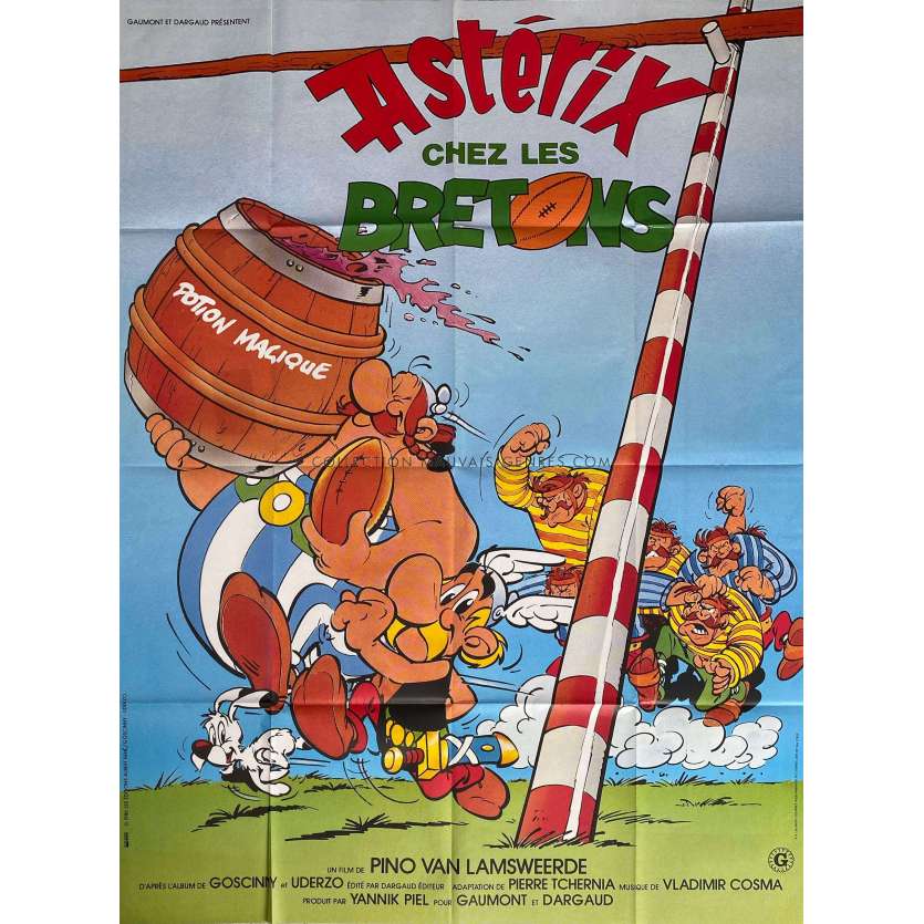 ASTERIX CHEZ LES BRETONS Affiche de film- 120x160 cm. - 1986 - Roger Carel, Pino Van Lamsweerde