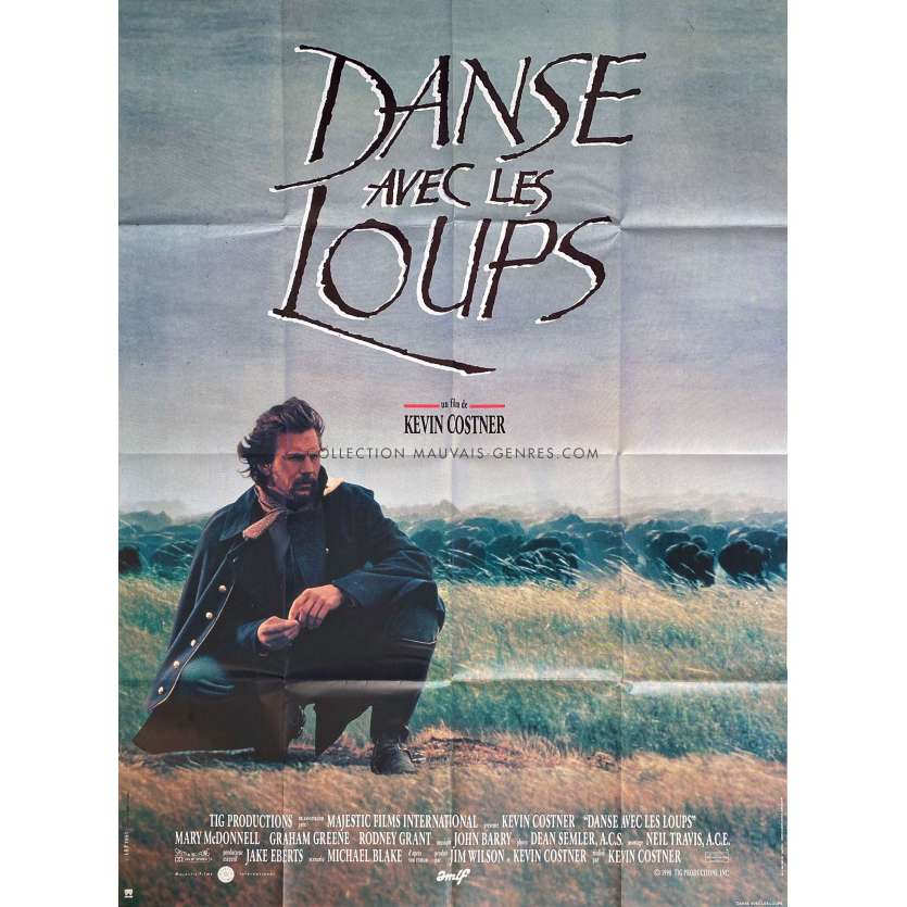 DANSE AVEC LES LOUPS Affiche de film- 120x160 cm. - 1990 - Mary McDowell, Kevin Costner