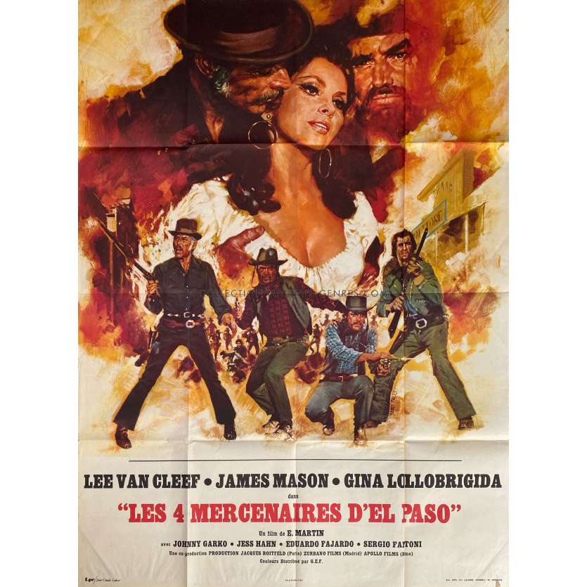 LES 4 MERCENAIRES D'EL PASO Affiche de film- 120x160 cm. - 1971 - Lee Van Cleef, Eugenio Martín