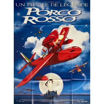 PORCO ROSSO Original Movie Poster 1st rel. - 47x63 in. - 1992 - Shuichiro Moriyama, Hayao Miyazaki