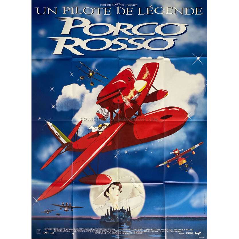 PORCO ROSSO Affiche de film 1ère sortie - 120x160 cm. - 1992 - Shuichiro Moriyama, Hayao Miyazaki