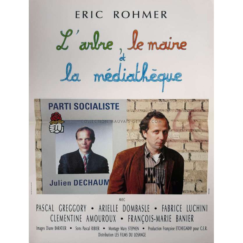 L'ARBRE LE MAIRE ET LA MEDIATHEQUE Affiche de film- 40x54 cm. - 1993 - Arielle Dombasle, Eric Rohmer