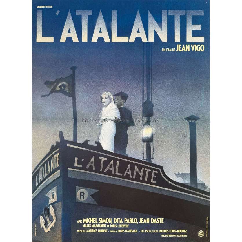 L'ATALANTE Original Movie Poster- 15x21 in. - 1934/R1990 - Dita Parlo, Jean Vigo