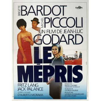 CONTEMPT Original Movie Poster- 15x21 in. - 1963/R1980 - Brigitte Bardot, Jean-Luc Godard
