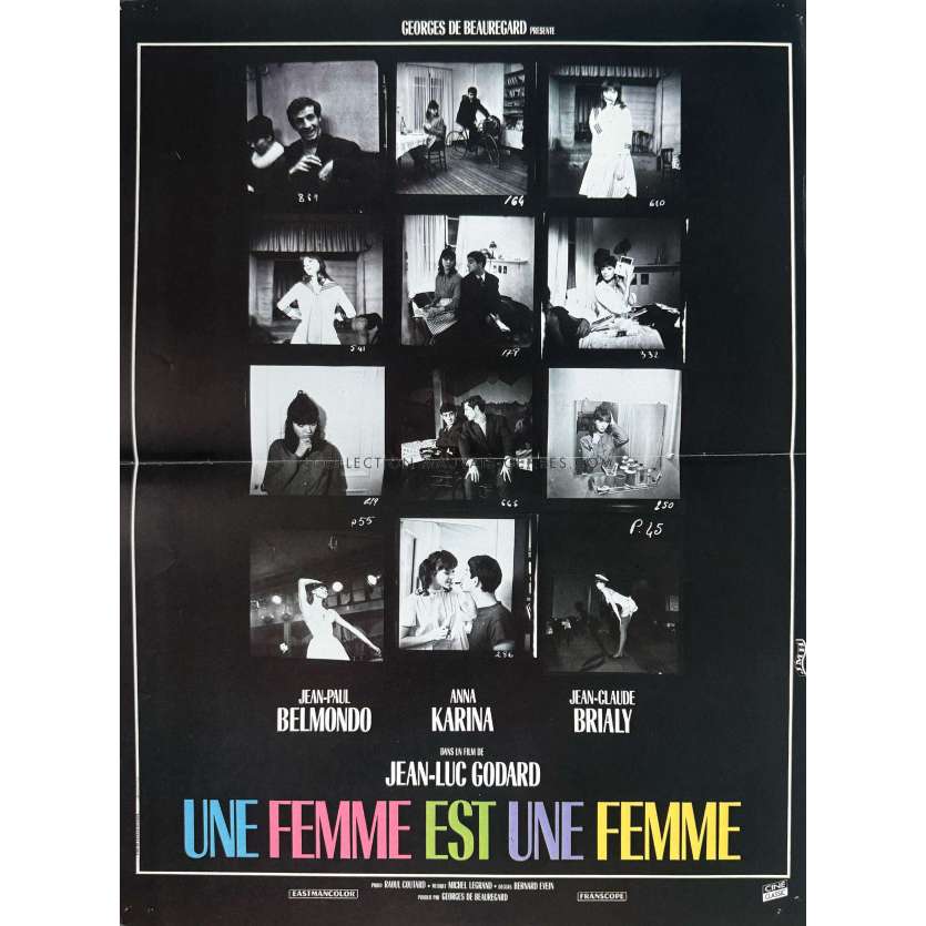 UNE FEMME EST UNE FEMME Affiche de film- 40x54 cm. - 1961/R1980 - Anna Karina, Jean-Luc Godard