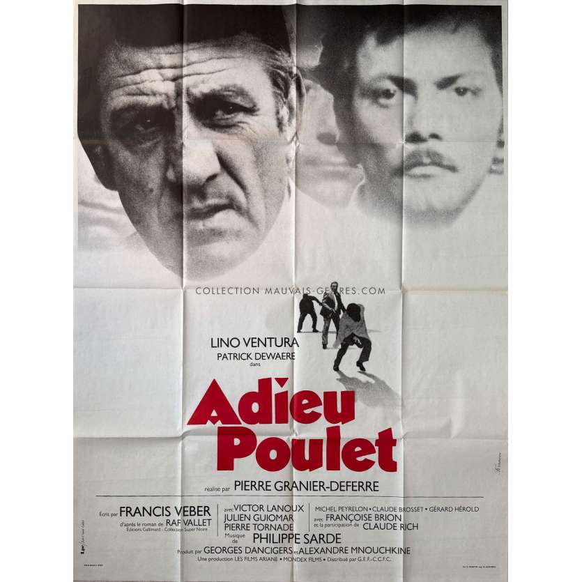 ADIEU POULET Affiche de film- 120x160 cm. - 1975 - Lino Ventura, Pierre Granier-Deferre