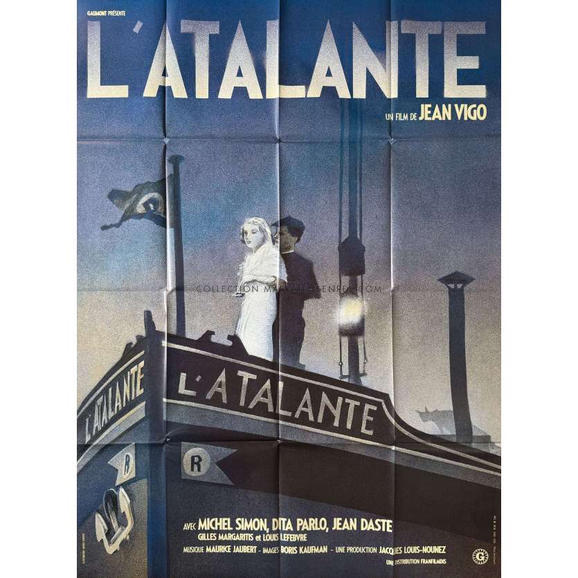 L'ATALANTE Affiche de film- 120x160 cm. - 1934/R1990 - Dita Parlo, Jean Vigo