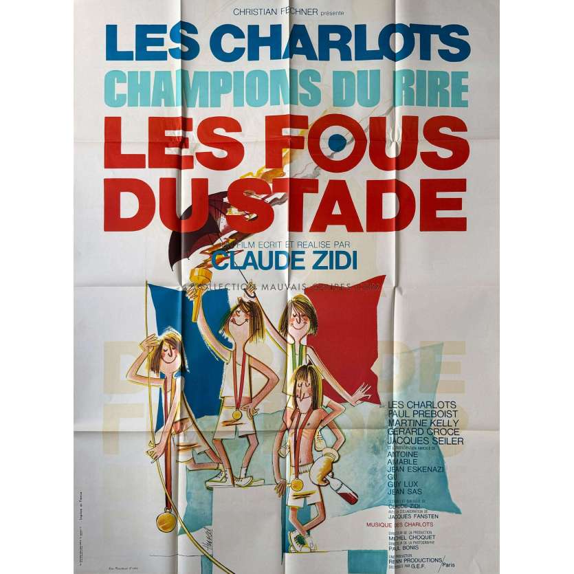 STADIUM NUTS Original Movie Poster- 47x63 in. - 1972 - Gérard Rinaldi, Claude Zidi