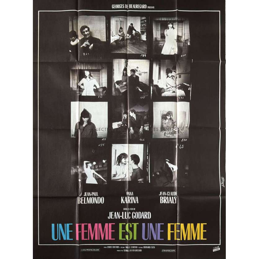 UNE FEMME EST UNE FEMME Affiche de film- 120x160 cm. - 1961/R1980 - Anna Karina, Jean-Luc Godard