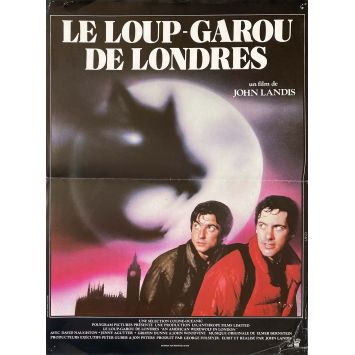 AN AMERICAN WEREWOLF IN LONDON French Movie Poster- 15x21 in. - 1981 - John Landis, David Naughton