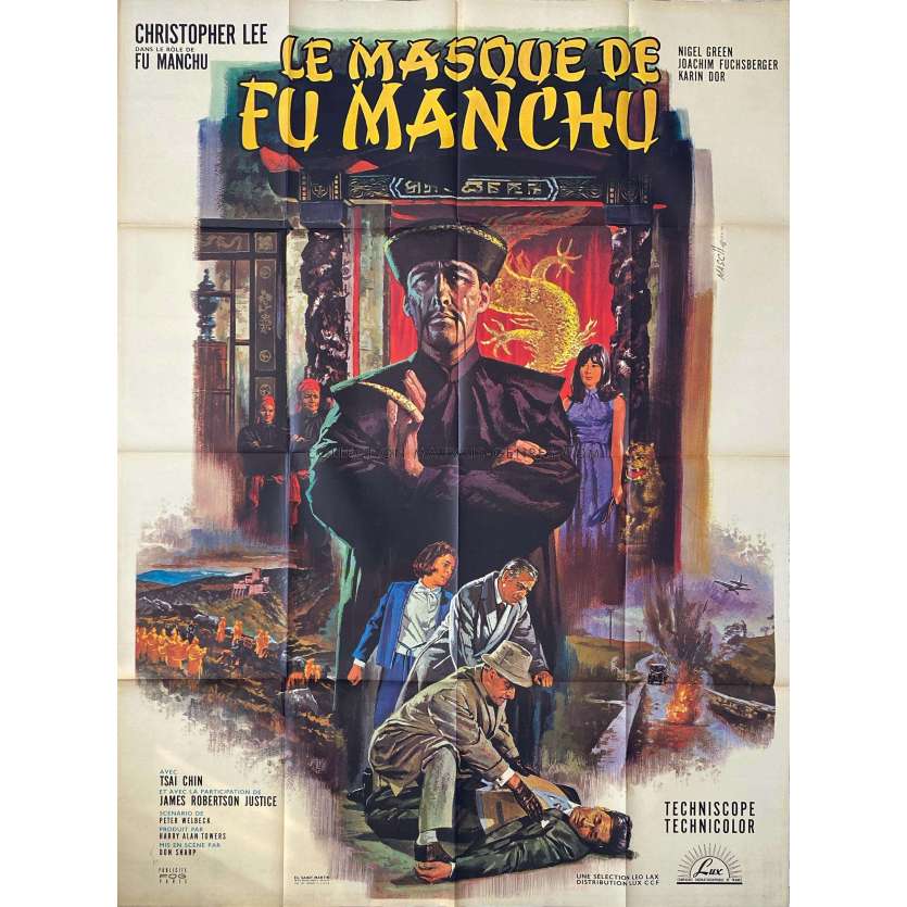 LE MASQUE DE FU MANCHU Affiche de film- 120x160 cm. - 1965 - Christopher Lee, Don Sharp