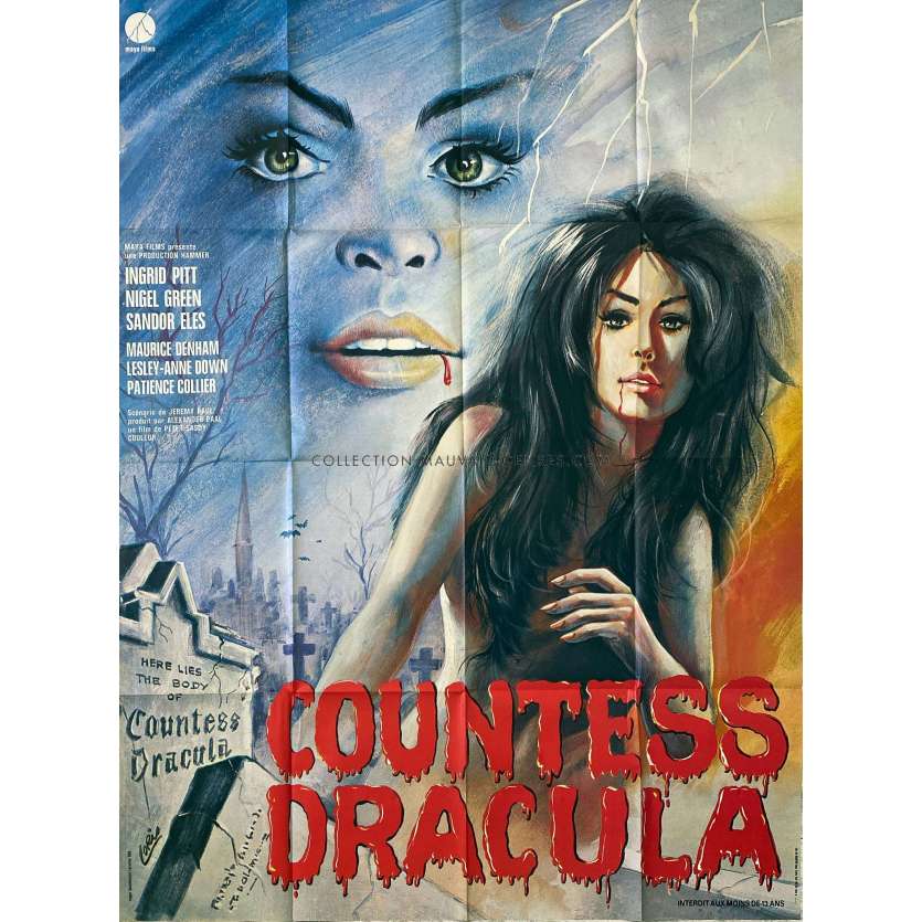 COMTESSE DRACULA Movie Poster- 47x63 in. - 1971 - Peter Sasdy, Ingrid Pitt