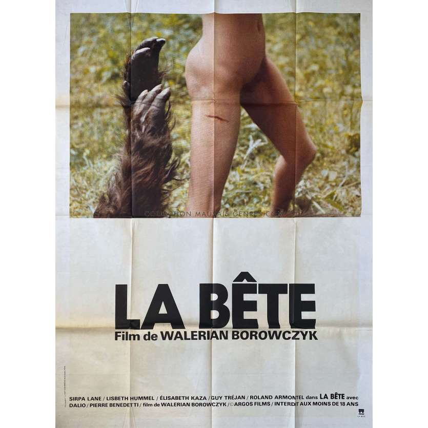 LA BETE Affiche de film- 120x160 cm. - 1975 - Sirpa Lane, Walerian Borowczyk