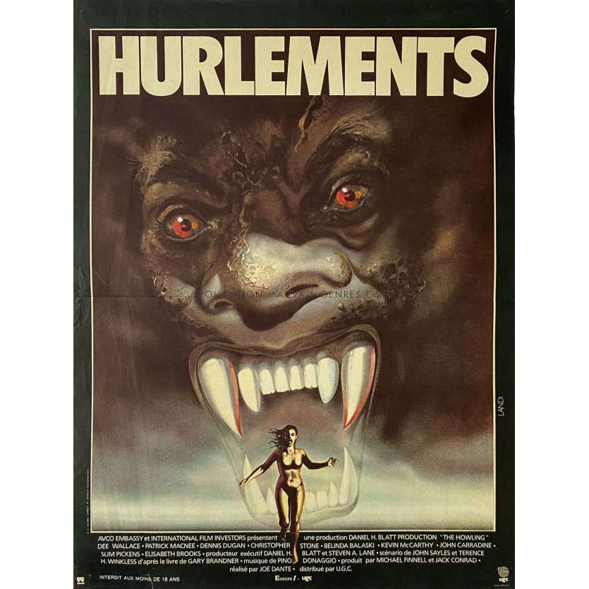 THE HOWLING Original Movie Poster- 15x21 in. - 1981 - Patrick McNee, Joe Dante