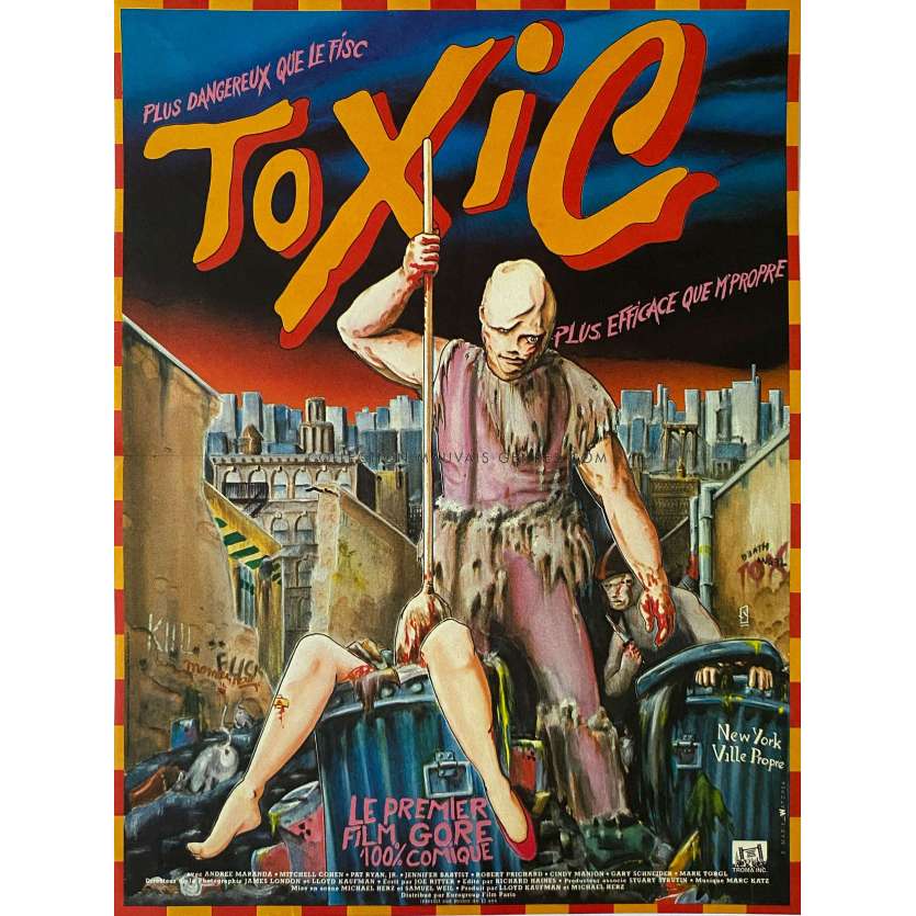 THE TOXIC AVENGER Original Movie Poster- 15x21 in. - 1984 - Andree Maranda, Lloyd Kaufman