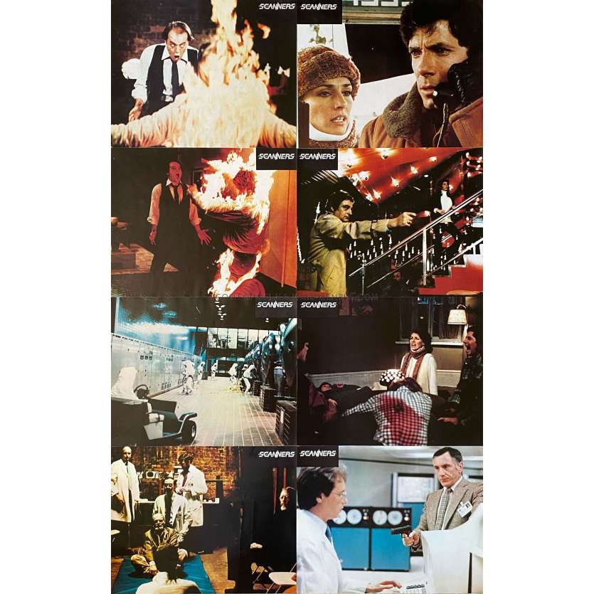 SCANNERS Photos de film x8 - White Typos - 22x28 cm. - 1981 - Patrick McGoohan, David Cronenberg