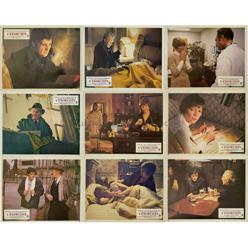 THE EXORCIST Original Lobby Cards x9 - 9x12 in. - 1974 - Max Von Sidow, William Friedkin