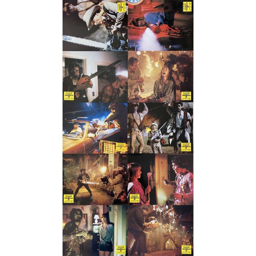 MASSACRE A LA TRONCONNEUSE 2 Photos de film x10 - 20x25 cm. - 1986 - Dennis Hopper, Tobe Hooper