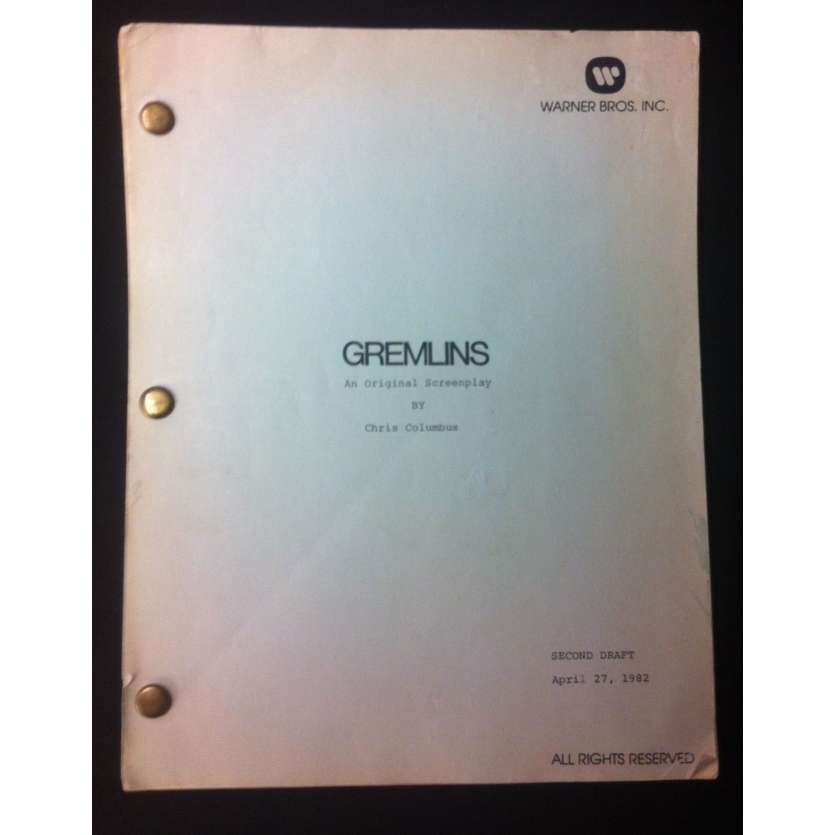 GREMLINS Vintage Movie Script '82 Chris Colombus, Joe Dante 