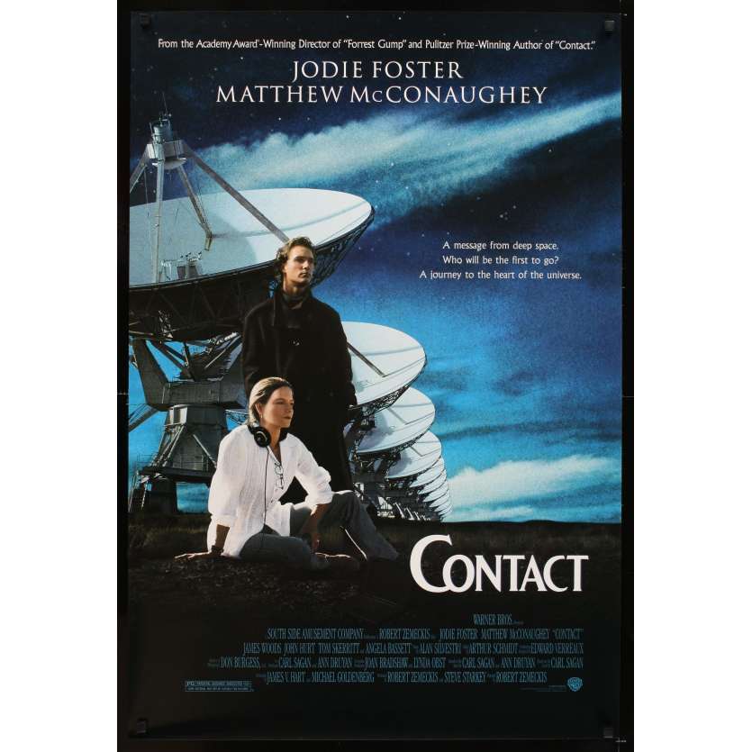 CONTACT Affiche Américaine '97 Jodie Foster, Matthew McConaughey, message from deep space!